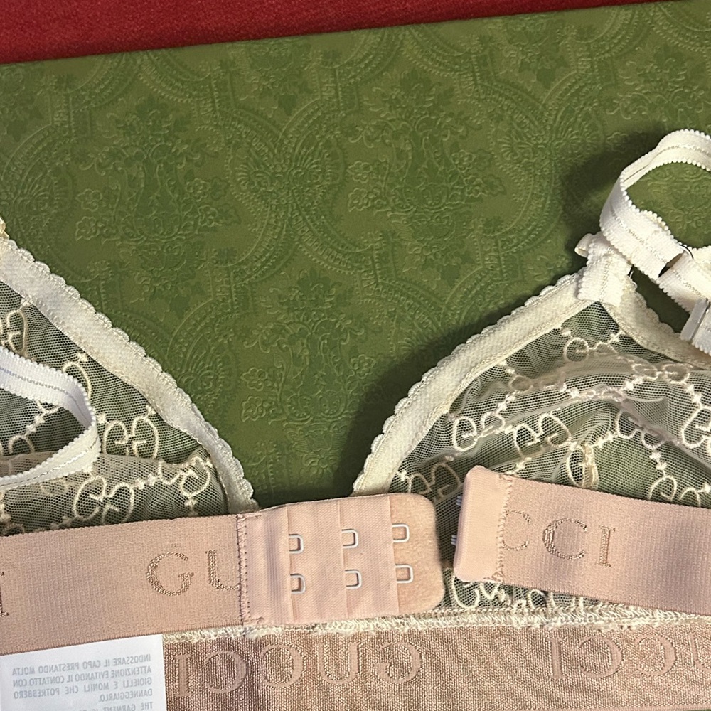 Gucci Women's tulle monogram  Bra Set NWOT - Picture 5 of 9